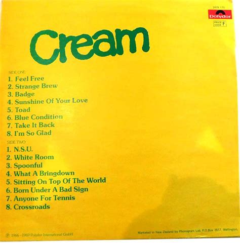 Cream Just For The Record