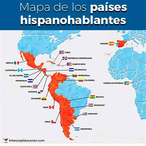 Los Paises Hispanos Spanish Map Diagram Quizlet