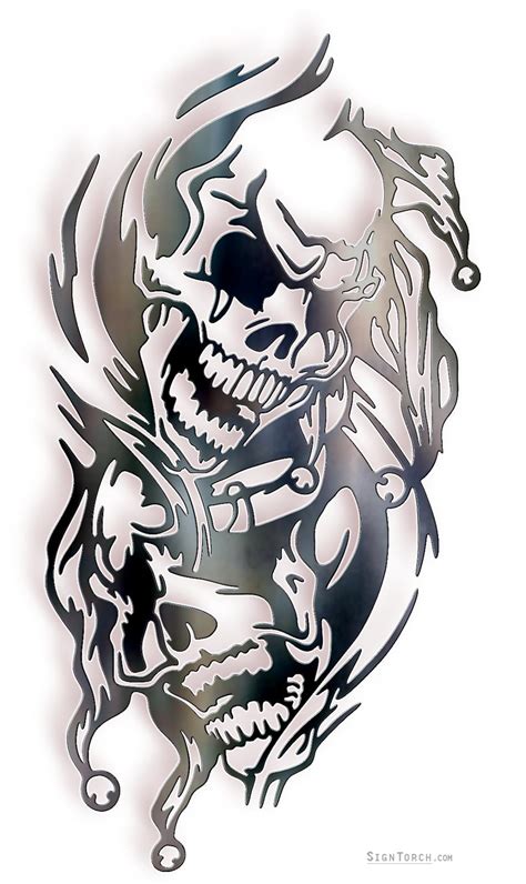 Joker Skulls Readytocut Vector Art For Cnc Free Dxf Files