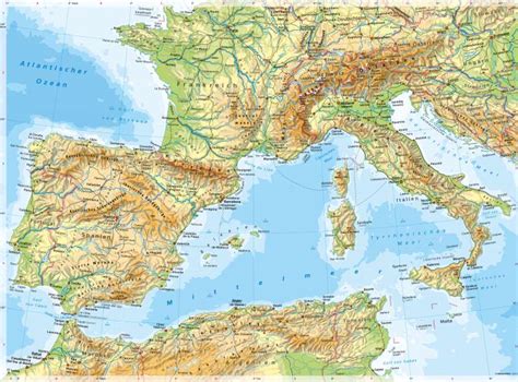 Physische Karte Europa
