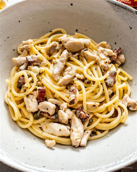 The Creamiest Creamy Chicken And Bacon Pasta Recipe · I Am