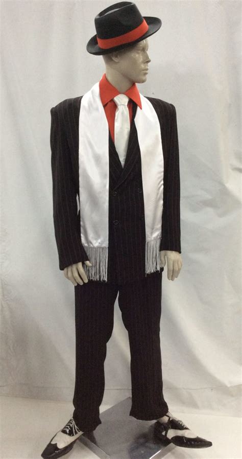 Gangster Black And White Pinstripe Costume Wonderland