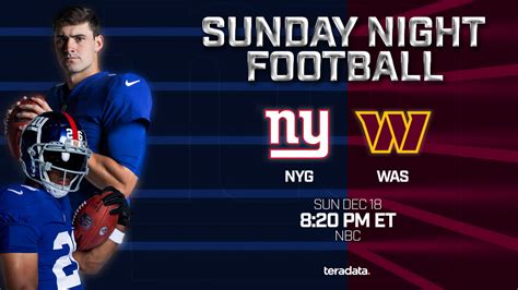 Giants Vs Commanders Week Rematch Set For Sunday Night Football