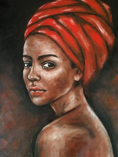 African Beauty Original Oil On Canvas Portrait Painting In 2020