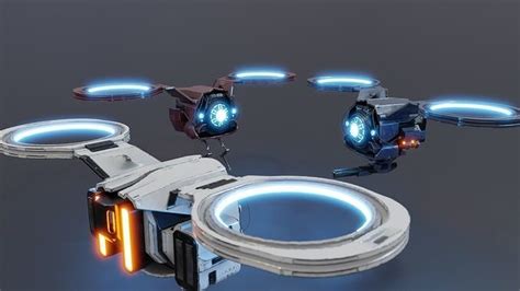 3d Model Sci Fi Drones Vr Ar Low Poly Cgtrader
