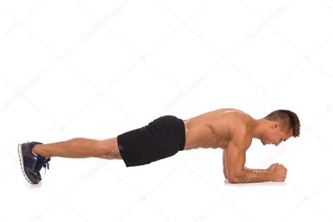 Elbow Plank Isometric Stomach Exercise — Stock Photo © Studioloco