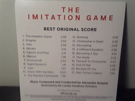 the imitation game best original score fyc for your consideration promo cd ebay