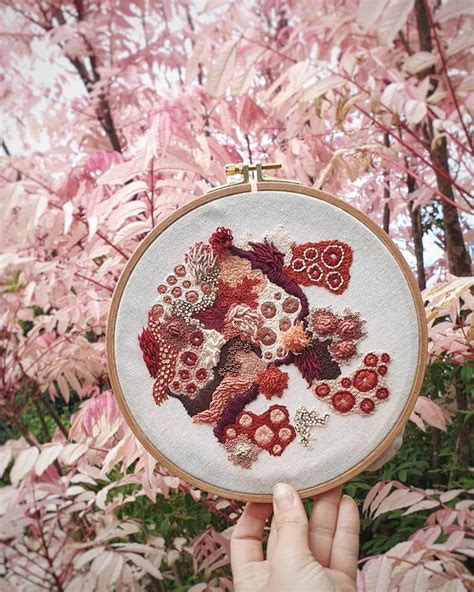 Canadian Artist Embroiders The Organic Textures Of Moss Lichen Coral