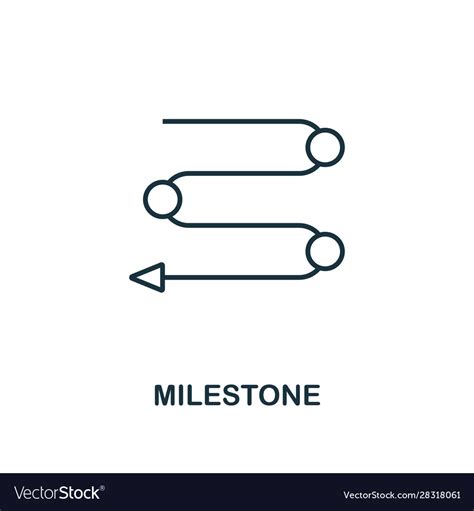 Milestone Icon Line Style Element From Business Vector Image