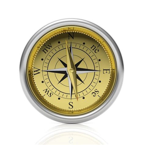 Premium Photo Golden Compass Detailed Dial Isolated On White Background