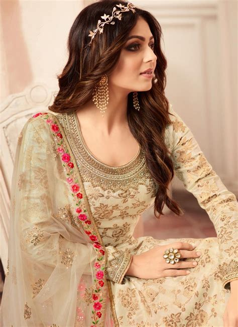 Buy Embroidered Work Drashti Dhami Palazzo Style Pakistani Salwar Suit Online