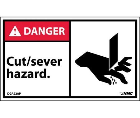Danger Cut Sever Hazard Sign Vinyl