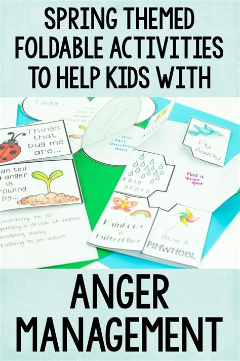 anger management foldable pages spring themed — counselor chelsey simple school counseling