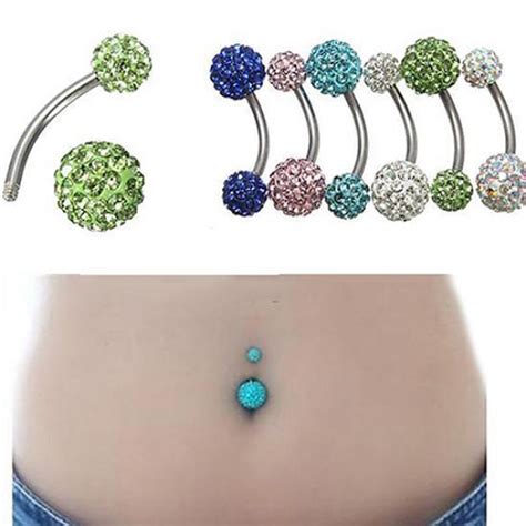 Body Jewelry 1pcs Heart Body Piercing Kit Belly Button Bar Barbell Navel Ring Surgical Steel