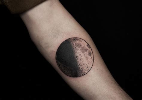 Dotwork Moon Tattoo On Forearm By Ben Licata Tattoonow