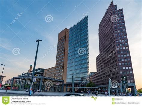 Potsdamer platz is a fascinating place in new berlin. Potsdamer Platz Square With Modern Architecture Editorial ...
