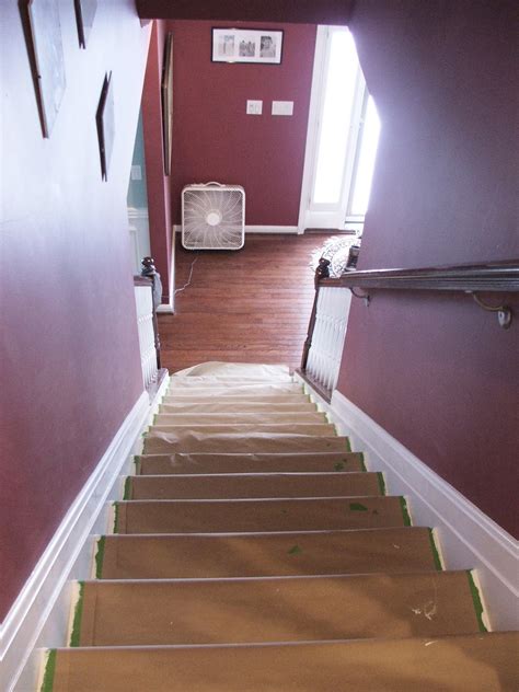 Cut this amount from the bottom of the stringers so that all of the stairs end up the same height. Remodelaholic | Under $100 Carpeted Stair To Wooden Tread ...