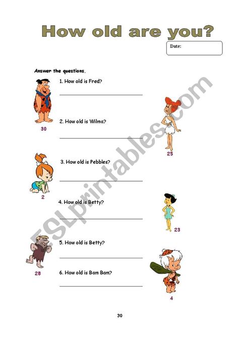 How Old Are You ESL Worksheet By Pakizepakize