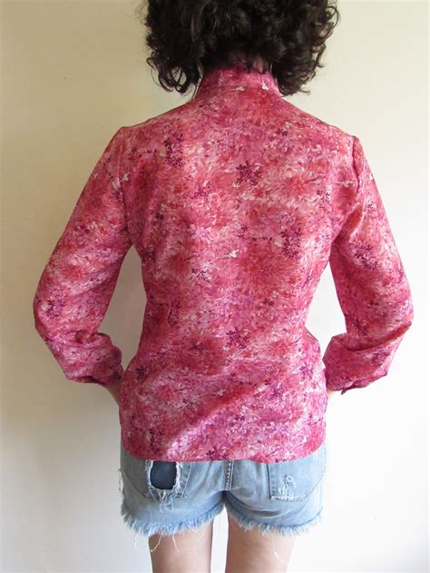 Vintage Pink Floral Blouse 1970s 1980s Pretty Pussy Bow Flower Etsy