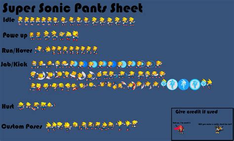 Super Sonic With Pants Sprite Sheet By Dead End007 On Deviantart