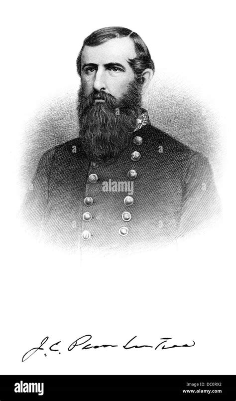 Civil War Confederate Lt General John Bell Hood Copy Portrait And Autograph