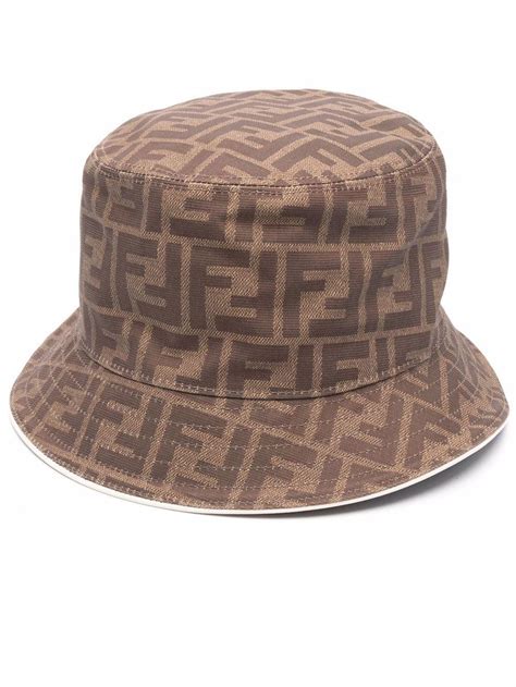 Fendi Ff Pattern Reversible Bucket Hat In Brown Lyst Uk