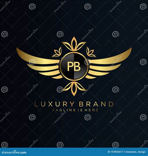 Pb Letter Initial With Royal Templateelegant With Crown Logo Vector