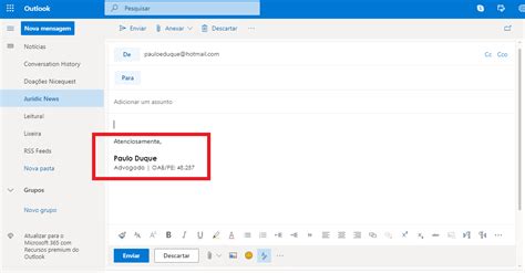 Como Criar Uma Assinatura Autom Tica Para Seu E Mail Outlook
