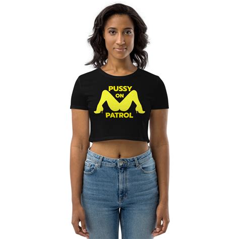 Pussy On Patrol Hen Organic Crop Top Regular Jade Benidorm