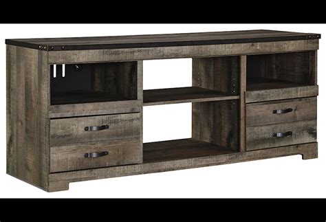 Signature Design By Ashley Trinell Rustic Large Tv Stand With Metal