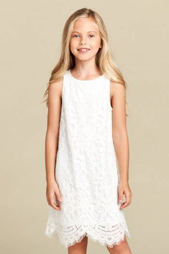 Tween White Scallop Lace Dress Preorder