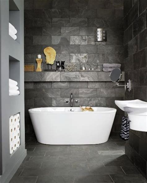 Matching quarter round trim edginggrout: 40 dark gray bathroom tile ideas and pictures