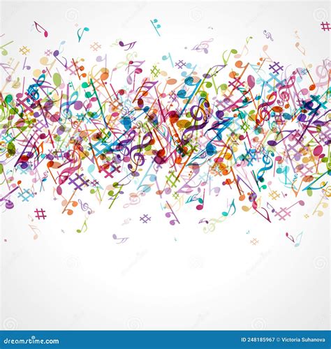 Abstract Pile Of Colored Notes Vector Clipart Exploding Music Design
