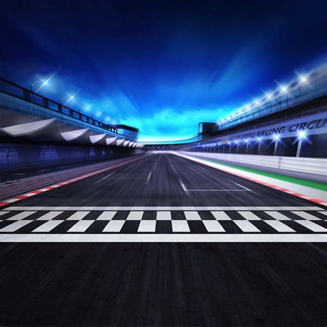 Race Track Finish Line Night Scene 3d Racing Competition Photo Backdro