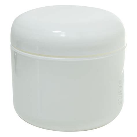 Plastic Double Wall Jar In White With White Dome Foam Lined Lid 4 Oz 120 Ml