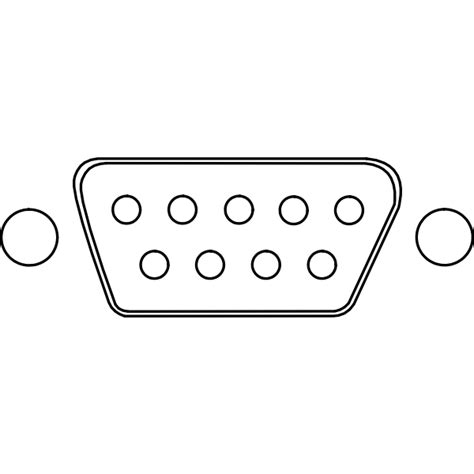 Drawing Of Serial Connector Db 9 Rs 232 Free Svg