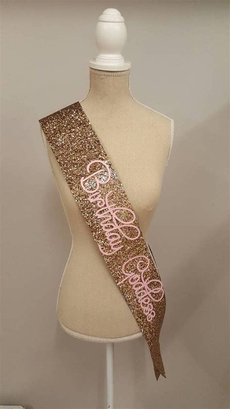 Birthday Goddess Glitter Sash Personalised Sash Any Age Etsy