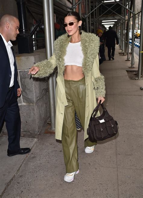 braless bella hadid arrives at the park avenue armory for the marc jacobs fashion show 59