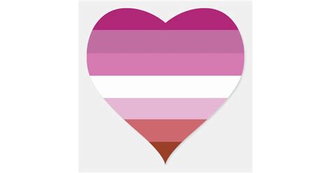 Lesbian Pride Flag Heart Sticker Zazzle