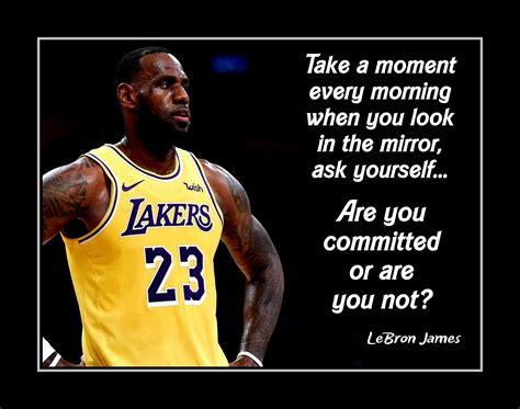 Lebron James Committed Basketball Quote Poster Inspirational Wall