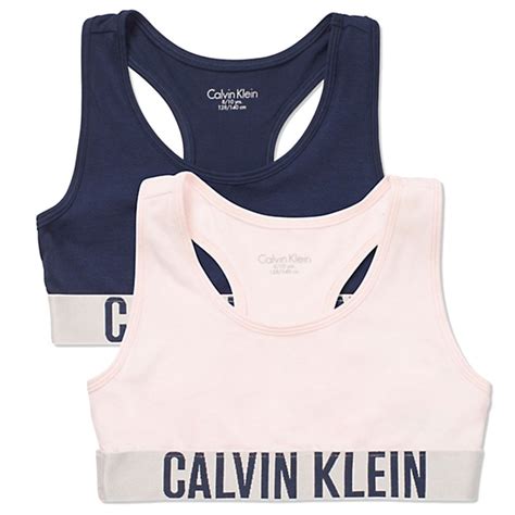 Calvin Klein Girls 2 Pack Intense Power Bralette Shrinking Violet Blue Shadow