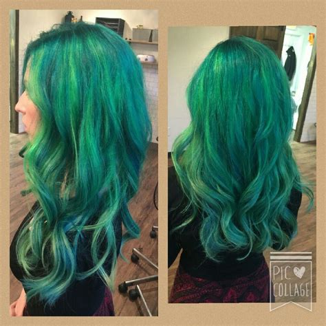 This coloring is what distinguishes it from the green peacock, which has a green. Green hair using Pravana Green, Pravana Neon Green and Joico Peacock Green | Green hair, Dusty ...