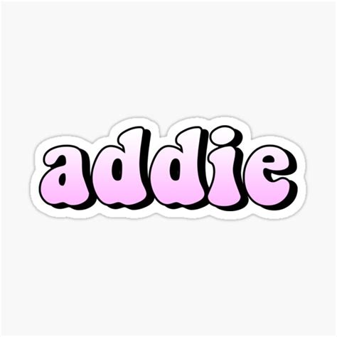 Aesthetic Pastel Pink Gradient Addie Name Sticker For Sale By