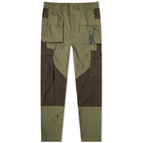 Travis Scott X Air Jordan Embroidered Cargo Pants Medium Olive