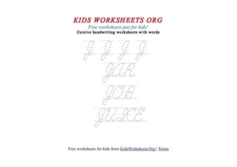 ( my class is also offered to anyone who wants to learn, how to write their name in cursive). Kids Letter J in Cursive Handwriting Worksheet | Kids ...