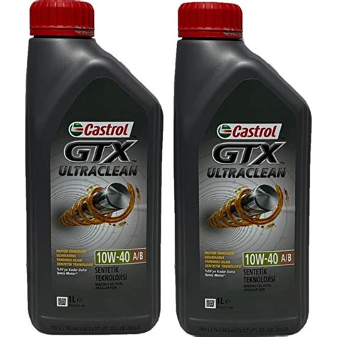 Castrol Gtx Ultraclean 10W 40 A b Motor Yağı 1 Litre 2 Adet Fiyatı