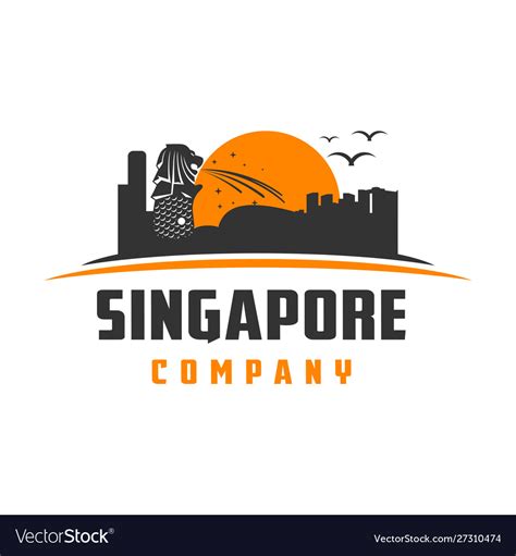 Singapore Landmark Logo Design Royalty Free Vector Image