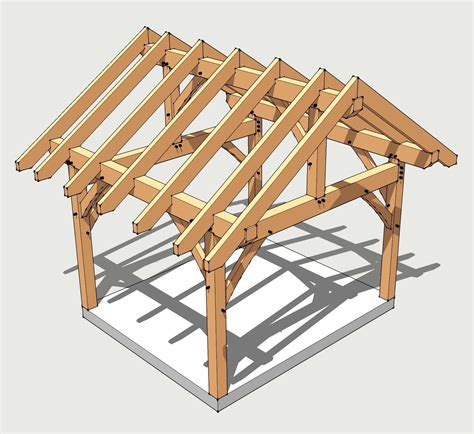 12x14 Timber Frame Plan Timber Frame Hq Timber Frame Porch Timber