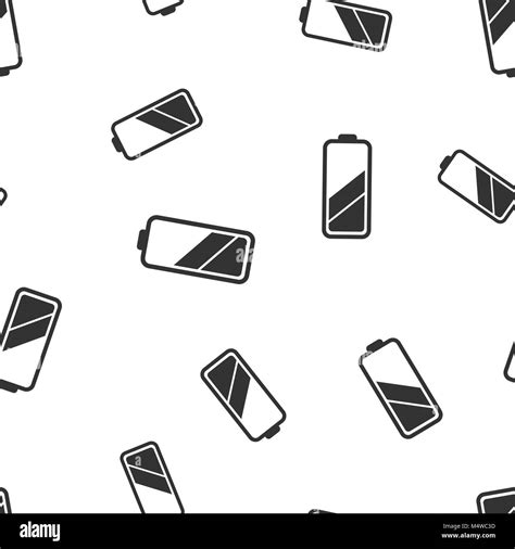 Battery Icon Seamless Pattern Background Business Flat Vector