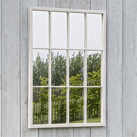 Outdoor White Rectangular Window Mirror Primrose And Plum